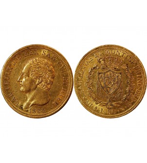 ITALIE, SARDAIGNE, CHARLES FELX - 80 LIRE OR 1824 TURIN 2