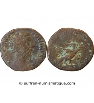 MARC AURELE - SESTERCE BRONZE 180 ROME﻿