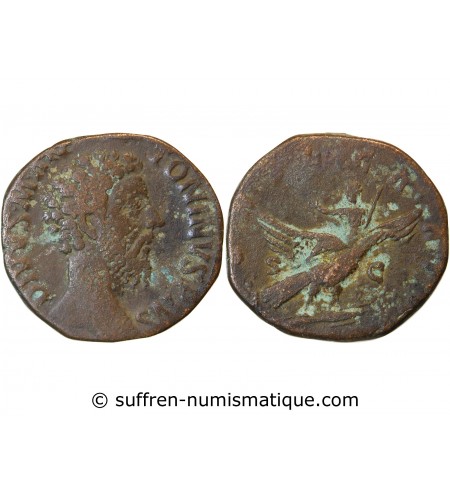 MARC AURELE - SESTERCE BRONZE 180 ROME﻿