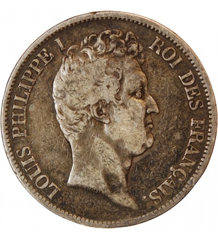 LOUIS PHILIPPE﻿ - 5 FRANCS ARGENT 1830 A PARIS "Type Tiolier, Tr relief"