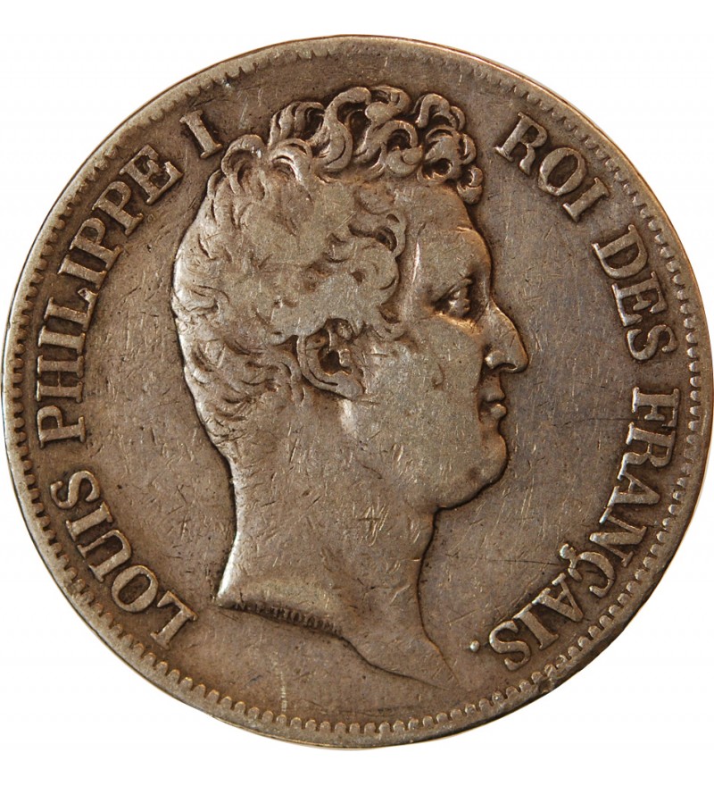 LOUIS PHILIPPE﻿ - 5 FRANCS ARGENT 1831 D LYON "Type Tiolier, Tr creux"