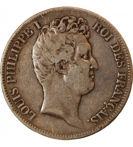 LOUIS PHILIPPE﻿ - 5 FRANCS ARGENT 1831 D LYON "Type Tiolier, Tr creux"