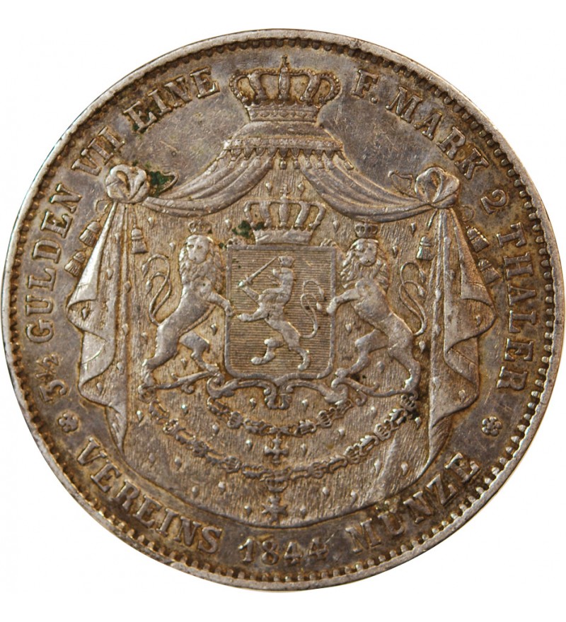 ALLEMAGNE, HESSEN, LUDWIG II - 2 THALER ARGENT 1844