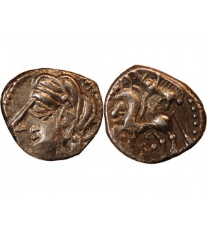 BITURIGES CUBES, REGION DE BOURGES - DENIER ARGENT "au sanglier et à la croisette" - DT3449 2