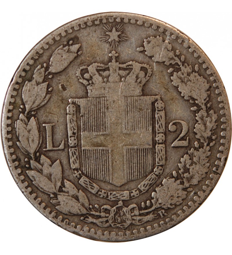 ITALIE, UMBERTO Ier - 2 LIRE ARGENT 1881