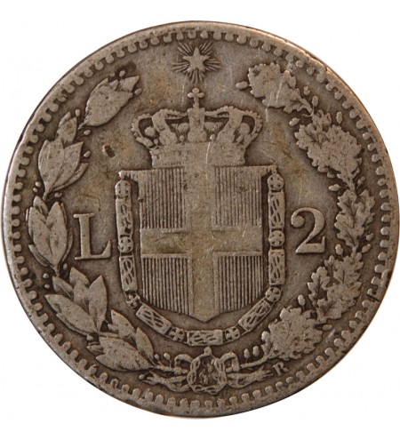 ITALIE, UMBERTO Ier - 2 LIRE ARGENT 1881