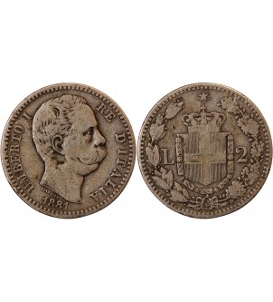 ITALIE, UMBERTO Ier - 2 LIRE ARGENT 1881 2