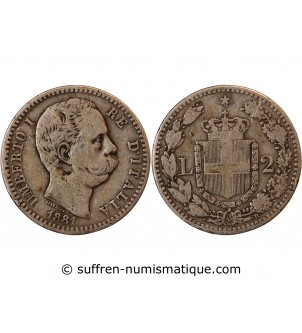 ITALIE, UMBERTO Ier - 2 LIRE ARGENT 1881