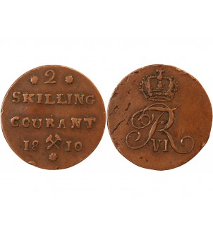 NORVEGE, FREDERIK VI - 2 SKILLING 1810 2