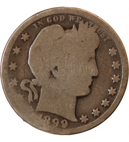 USA, BARBER - QUARTER DOLLAR ARGENT 1899 O NOUVELLE-ORLEANS