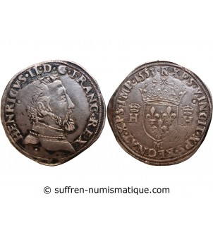 France Henri II - Teston Argent 1553 M Toulouse