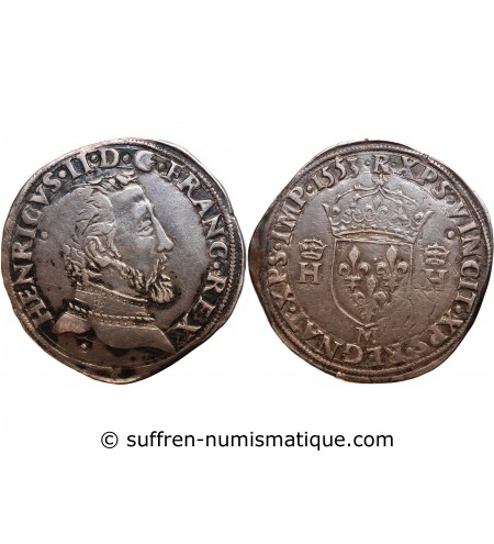 France Henri II - Teston Argent 1553 M Toulouse