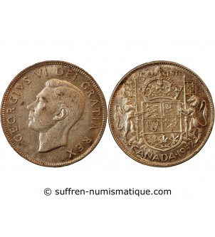 CANADA, GEORGE VI - 50 CENTS ARGENT 1952