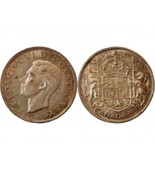 CANADA, GEORGE VI - 50 CENTS ARGENT 1952 2