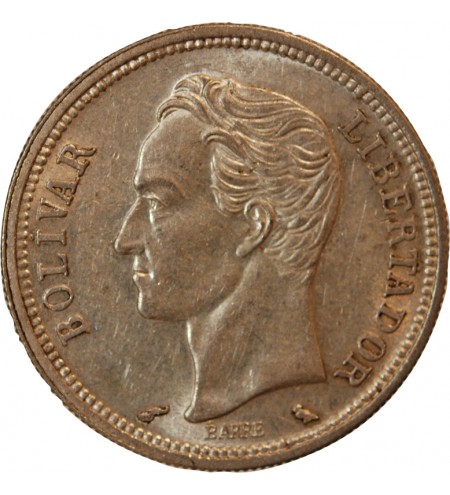VENEZUELA, SIMON BOLIVAR - 1 BOLIVAR ARGENT 1960