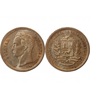 VENEZUELA, SIMON BOLIVAR - 1 BOLIVAR ARGENT 1960 2