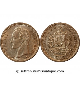 VENEZUELA, SIMON BOLIVAR - 1 BOLIVAR ARGENT 1960