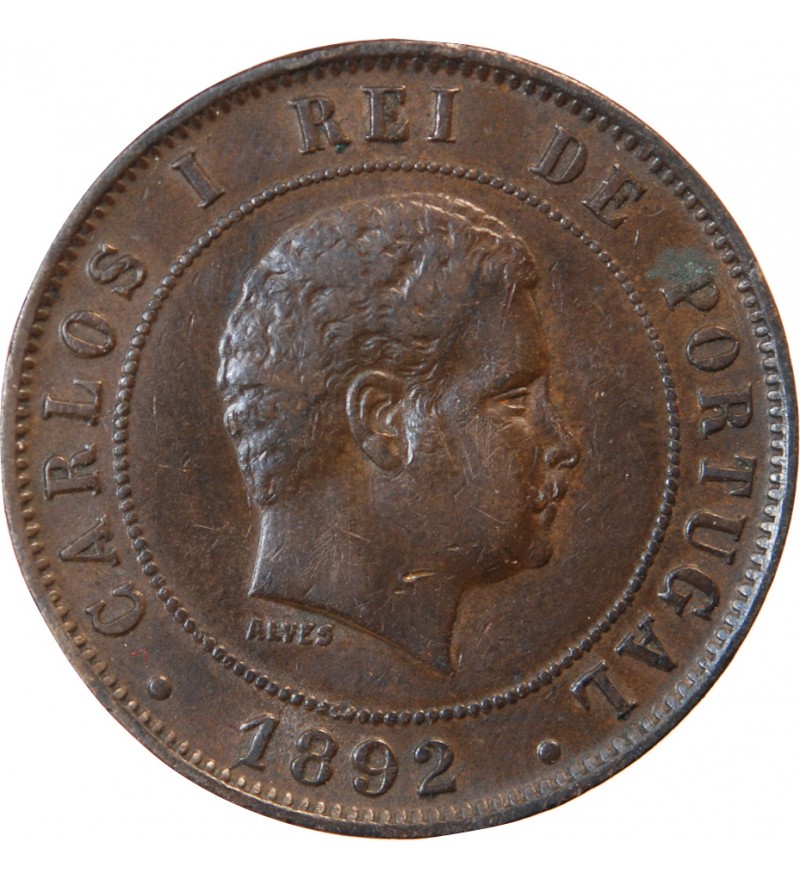 PORTUGAL, CHARLES Ier - 20 REIS 1892