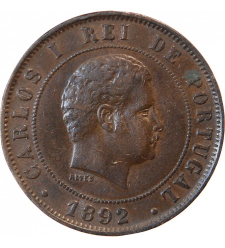 PORTUGAL, CHARLES Ier - 20 REIS 1892