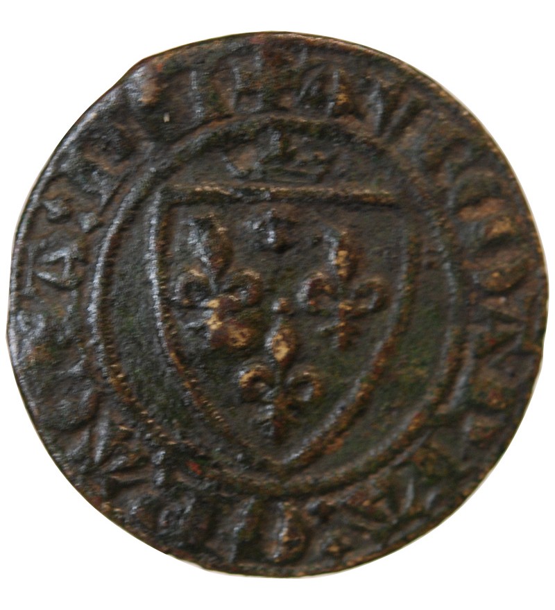 FRANCE - Jeton de compte à l'écu AVE MARIA GRACIA PLI - XVe siècle - Mit.434a