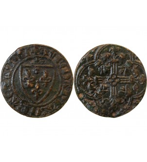 FRANCE - Jeton de compte à l'écu AVE MARIA GRACIA PLI - XVe siècle - Mit.434a 2