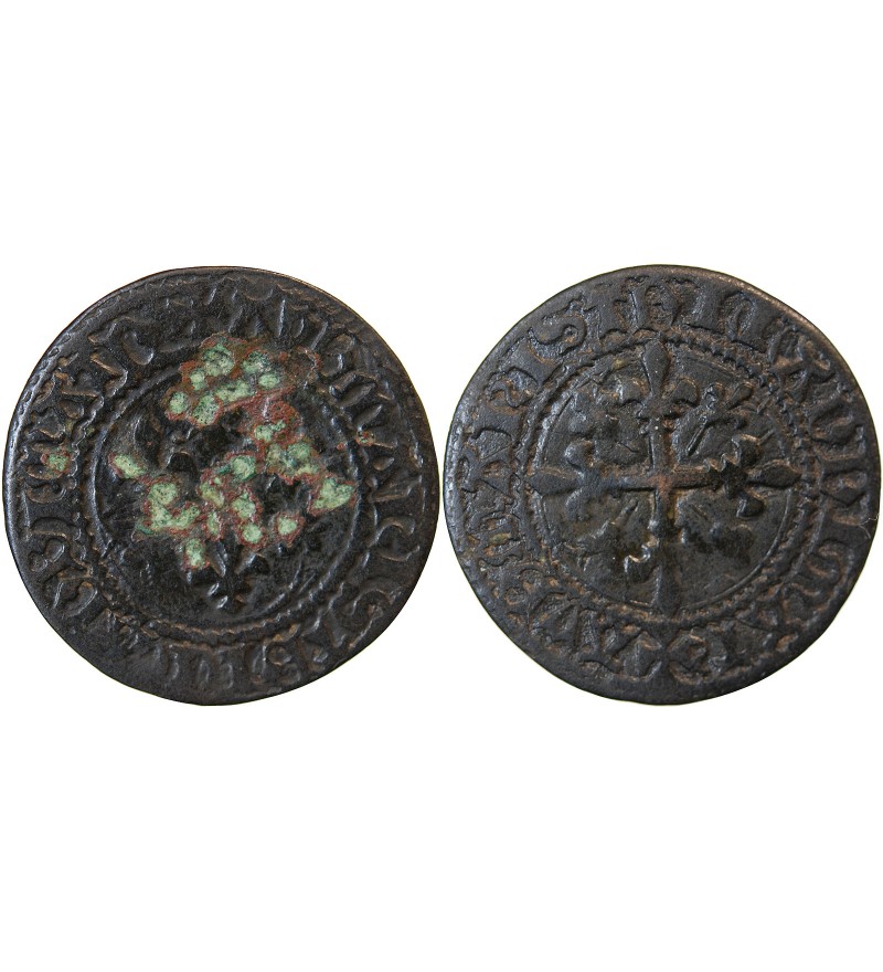 TOURNAI - Jeton de compte aux 4 lys AVE MARI STELLA DEI - XVe siècle - Mit.634 var.