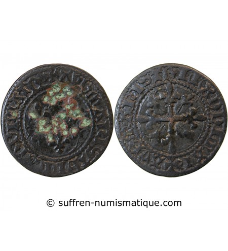 TOURNAI - Jeton de compte aux 4 lys AVE MARI STELLA DEI - XVe siècle - Mit.634 var.