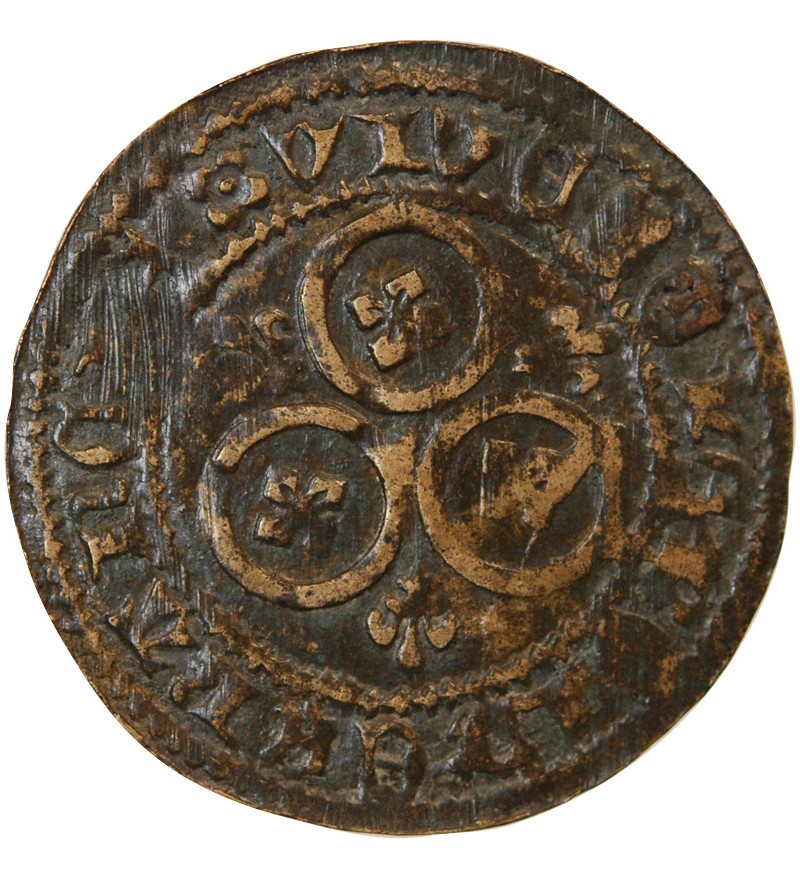 TOURNAI - Jeton de compte aux 3 cercles VIVE LE ROI - XVe siècle - Mit.607 var.