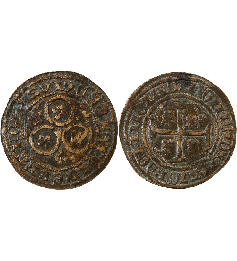TOURNAI - Jeton de compte aux 3 cercles VIVE LE ROI - XVe siècle - Mit.607 var.