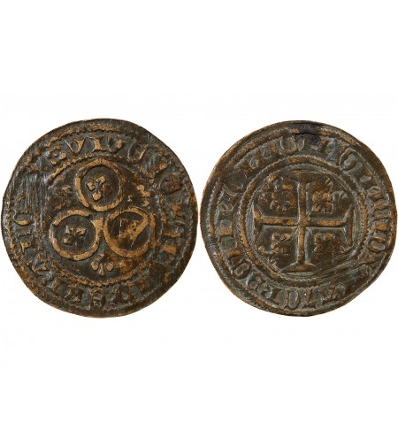 TOURNAI - Jeton de compte aux 3 cercles VIVE LE ROI - XVe siècle - Mit.607 var.