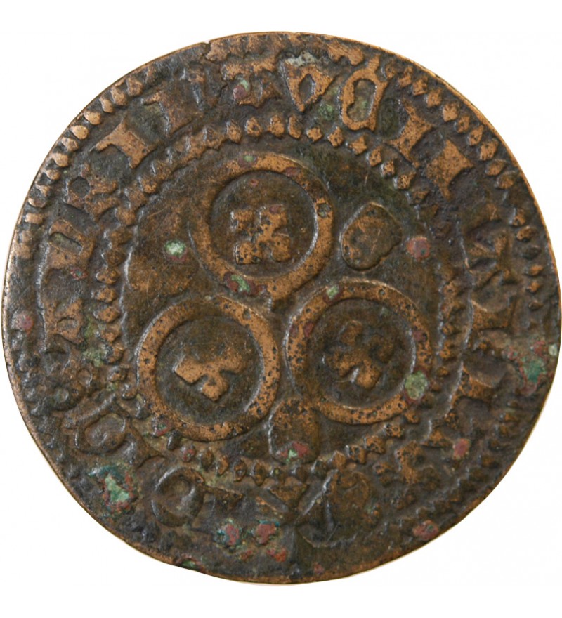 TOURNAI - Jeton de compte aux 3 cercles IOIE SANS FIN - XVe siècle - F.14837