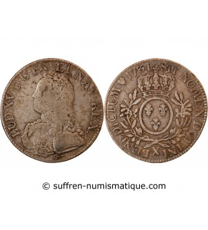 LOUIS XV - ECU AUX BRANCHES D'OLIVIER 1731 X AMIENS