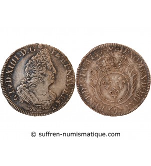 LOUIS XIV - 1/2 ECU AUX PALMES 1695 9 RENNES