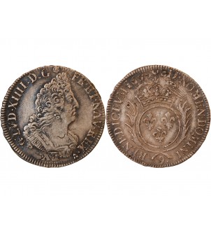 LOUIS XIV - 1/2 ECU AUX PALMES 1695 9 RENNES 2