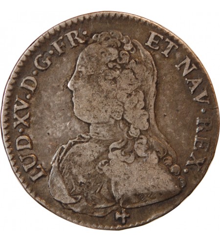 LOUIS XV - 1/2 ECU AUX BRANCHES D'OLIVIER 1729 R ORLEANS R3