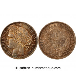 CERES - 1 FRANC ARGENT 1887 A PARIS﻿
