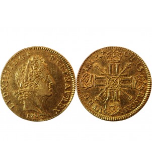 LOUIS XIV﻿ - LOUIS D'OR AUX 8 L ET AUX INSIGNES 1702 X AMIENS 2