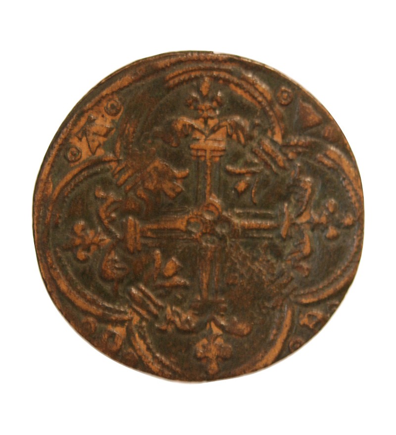 FRANCE – Jeton de compte au au roi debout AVE MARIA – XVe siècle – Mit.401