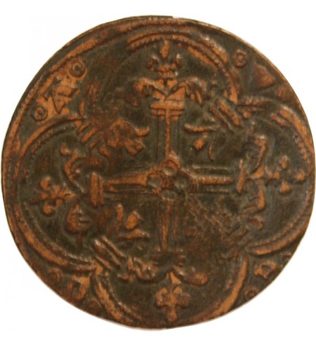 FRANCE – Jeton de compte au au roi debout AVE MARIA – XVe siècle – Mit.401