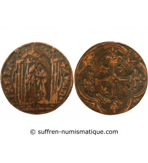 FRANCE – Jeton de compte au au roi debout AVE MARIA – XVe siècle – Mit.401