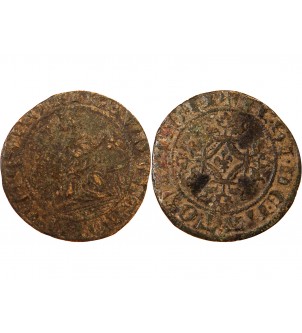 FRANCE – Jeton de compte au au roi debout – IE SVIS DE LATON BEL - XVe siècle 2