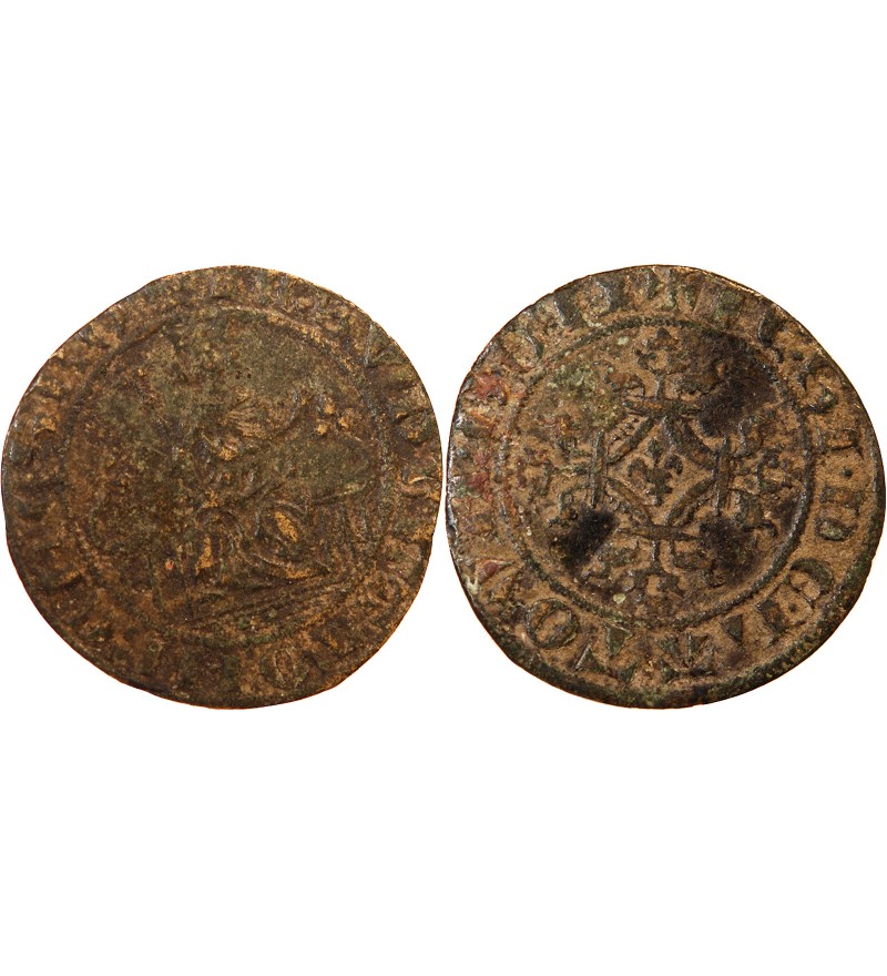 FRANCE – Jeton de compte au au roi debout – IE SVIS DE LATON BEL - XVe siècle