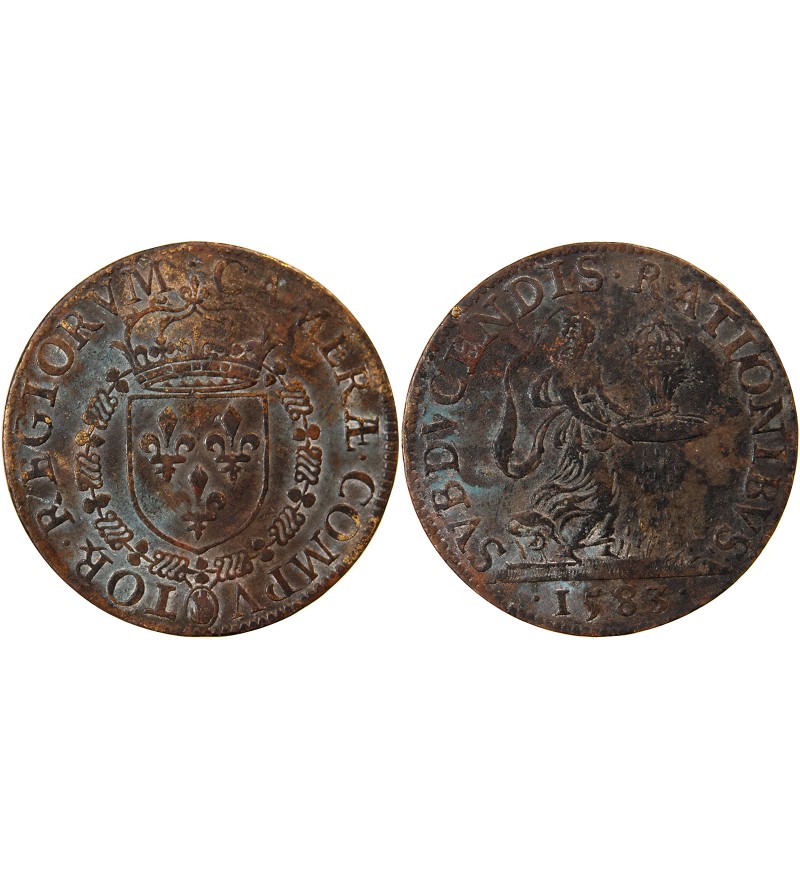 CHAMBRE DES COMPTES DU ROI, Henri III – JETON laiton 1583
