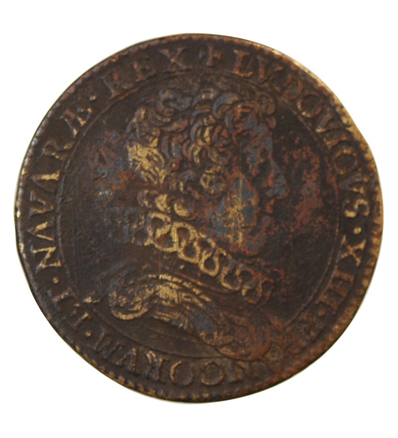 LOUIS XIII, buste rare – JETON laiton