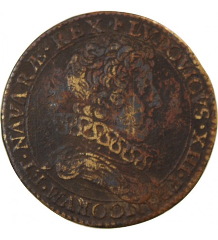 LOUIS XIII, buste rare – JETON laiton
