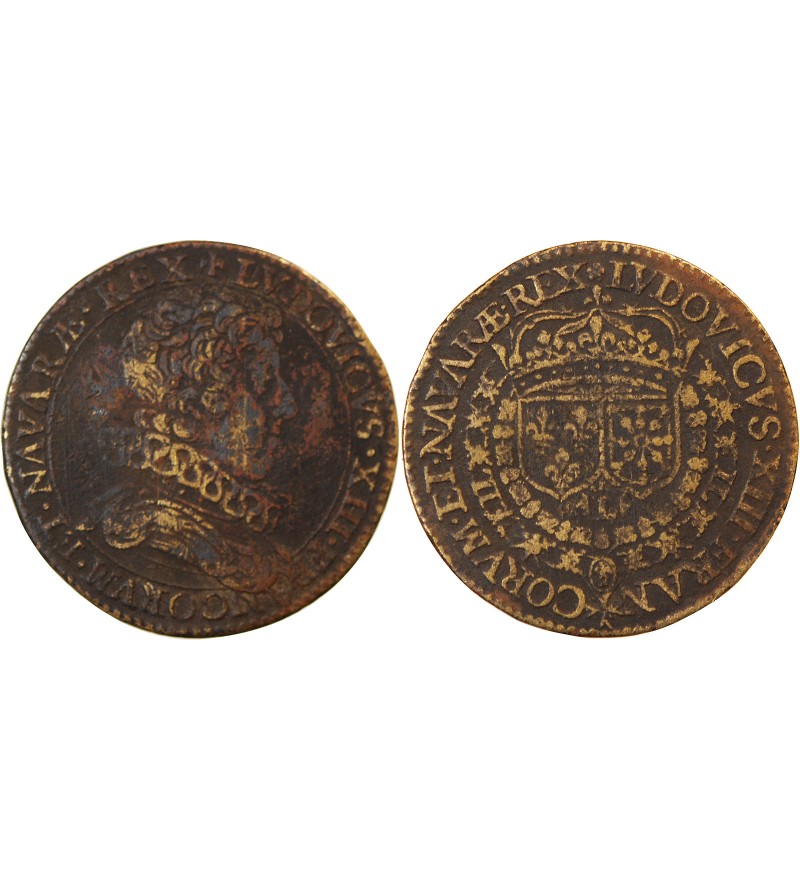 LOUIS XIII, buste rare – JETON laiton