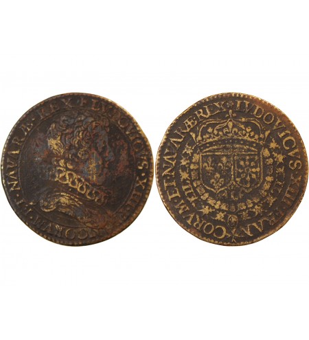 LOUIS XIII, buste rare – JETON laiton