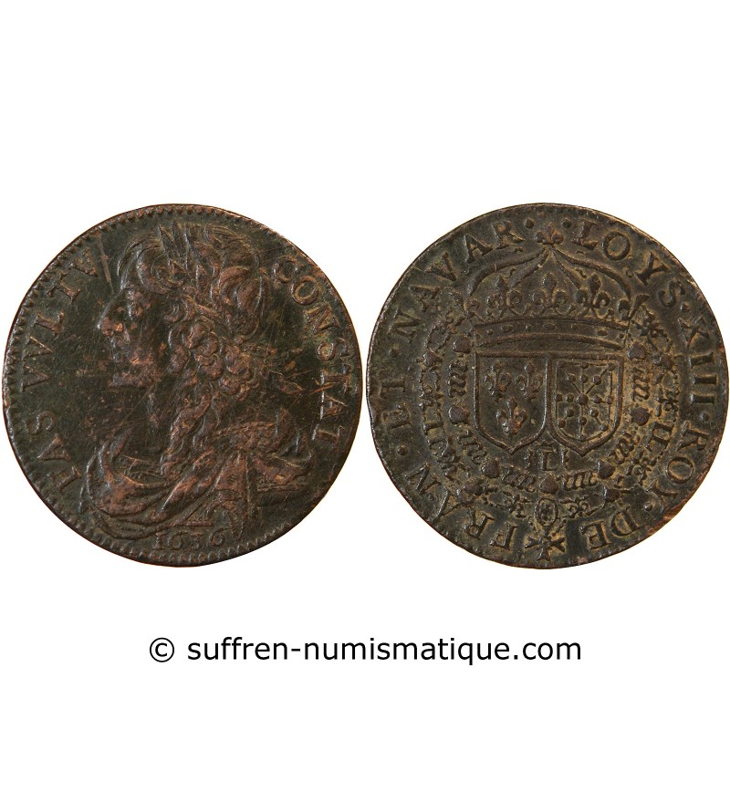LOUIS XIII – JETON cuivre 1636