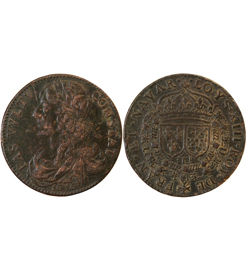 LOUIS XIII – JETON cuivre 1636