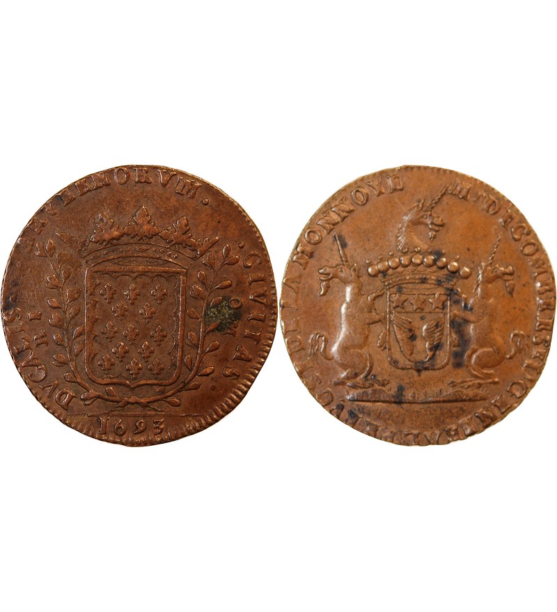 AUVERGNE, Prévôt de la monnaie de Riom – JETON cuivre 1693